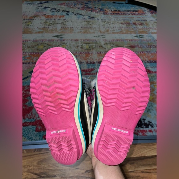 Sorel Girls Gray Pink Joan Of Arctic NY1858-060 Lace Up Mid-Calf Snow Boots - Picture 8 of 10